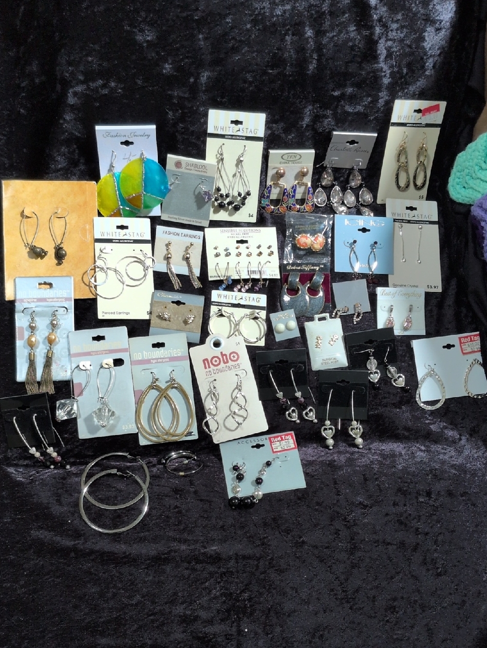 No Boundary & Handmade Pierced Earrings Lot of 32 Pairs New & Used